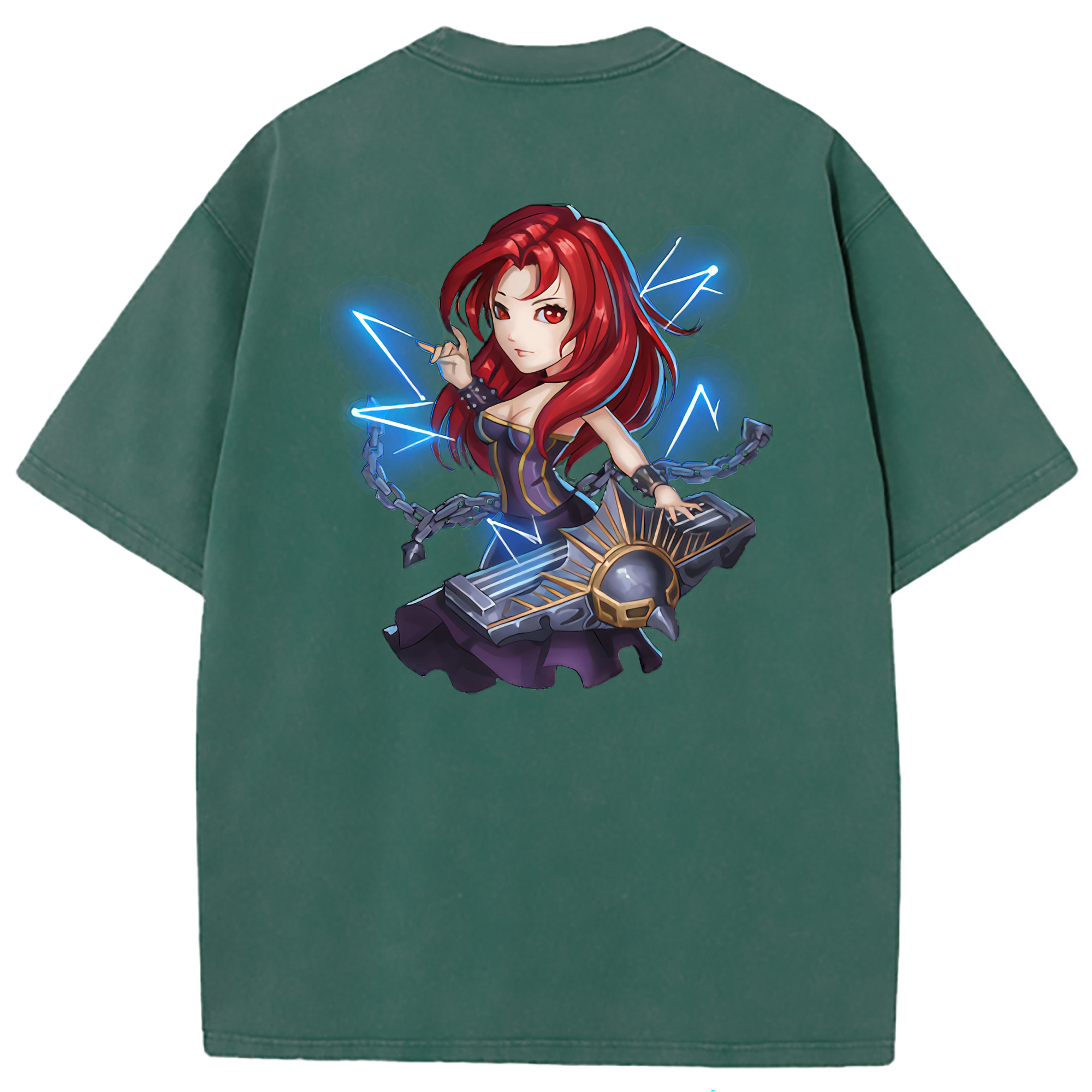 （画像用） リーグ・オブ・レジェンド League of Legends LOL 綿100% ヴィンテージ風 半袖Tシャツ（背面プリント）